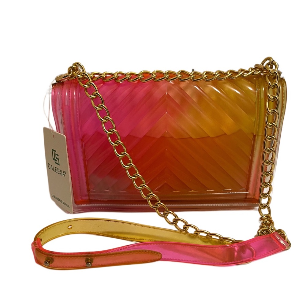 Caleesa Gradient Pink and Orange Jelly crossbody/shoulder Bag - Picture 8 of 11